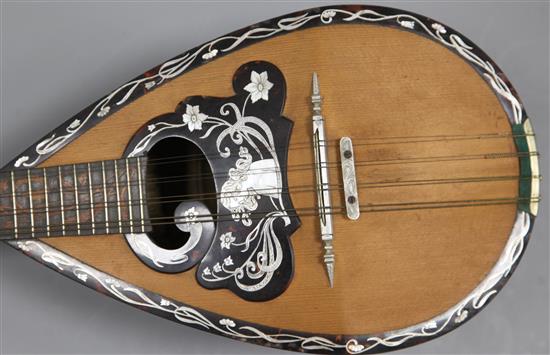 An exhibition quality Art Nouveau design Italian mandolin, by Romito and Carbone 1905, 60cm long